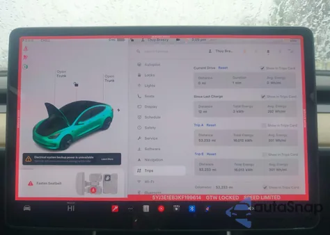 2019 Tesla Model 3 Long Range/Performance z USA, uszkodzony, nr VIN 5YJ3E1EB3KF199614
